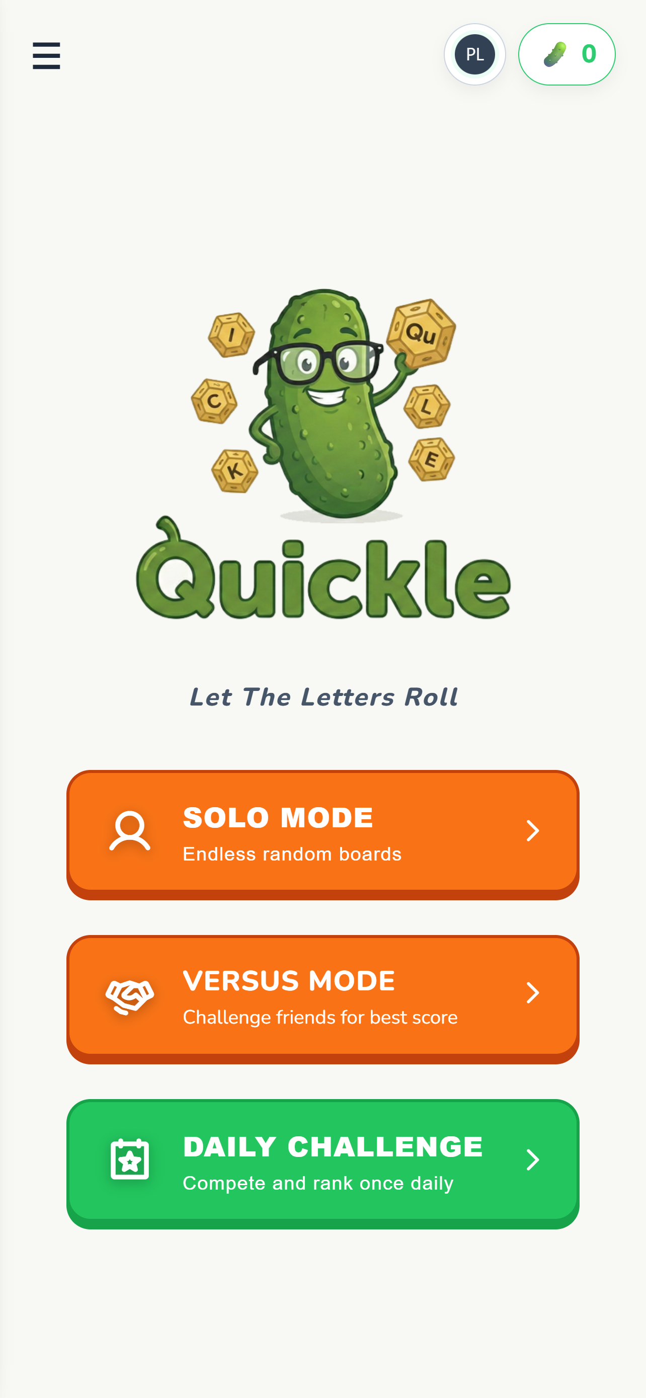 Quickle Gameplay Screen