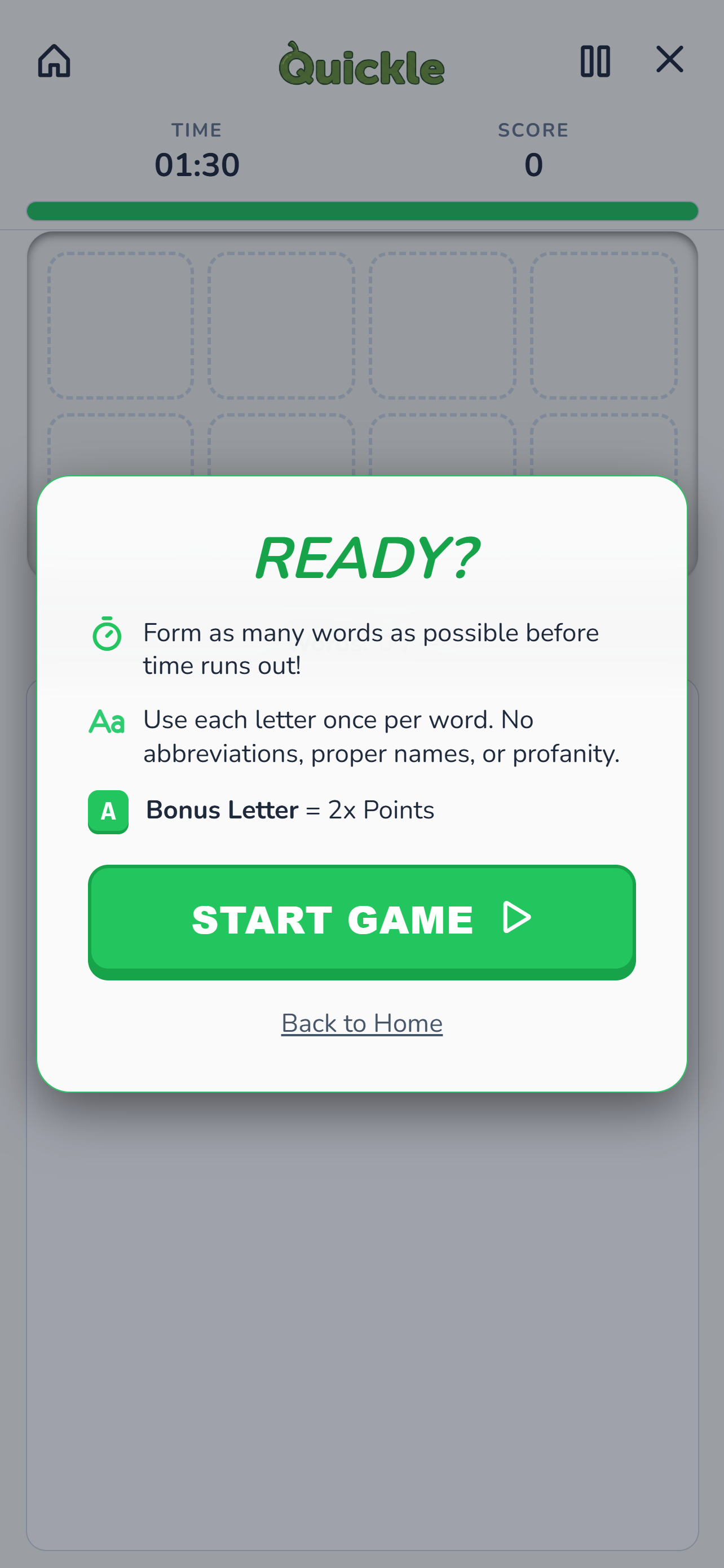 Quickle Word Validation